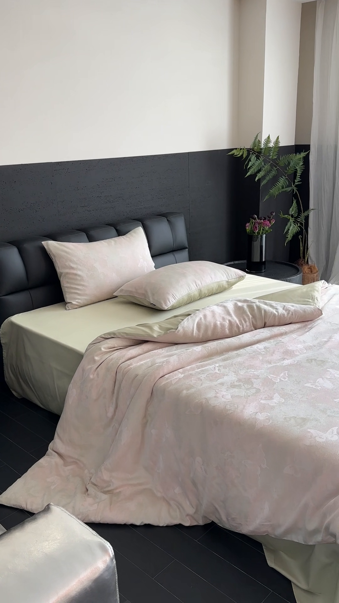 91家纺网 家纺一手货源 找家纺 （总）玉宇阁2025新款100S色织天丝棉大提花四件套粉黛之梦-简约