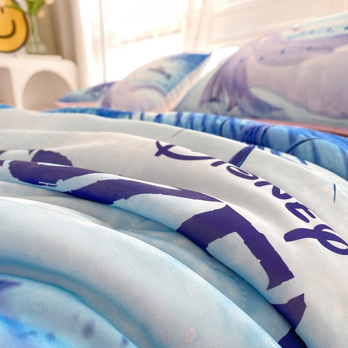 91家纺网 家纺一手货源 找家纺 ds生活馆 2026新款A类大版卡通凉感丝夏被 艾莎女王