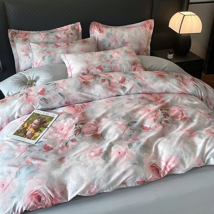 91家纺网 家纺一手货源 找家纺 金纱玉纺家纺 2025新款全棉13376数码印花四件套（礼盒包装）317A1