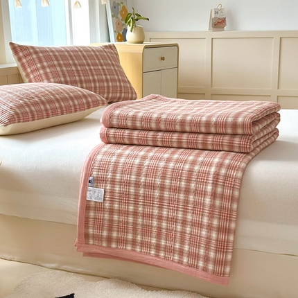 91家纺网 家纺一手货源 找家纺 （总）梦精灵家纺 2025新款全棉纯棉色织水洗棉床盖四件套加大尺寸单被套枕套