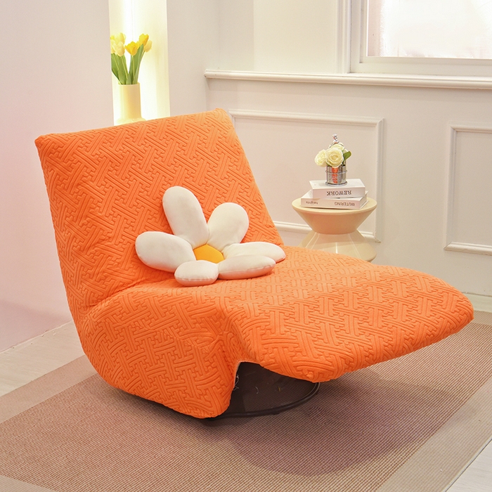 91家纺网 家纺一手货源 找家纺 启博家纺 2025新款磨毛提花功能款毛毛虫沙发套 橙色