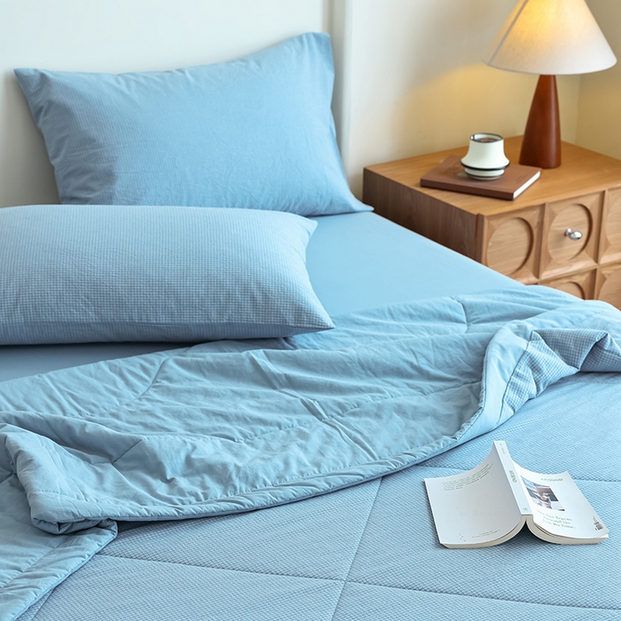 91家纺网 家纺一手货源 找家纺 雯雨家纺 2025新款A类无印风里外全棉纯棉水洗棉新疆棉花夏被夏凉被空调被 安格尔兰