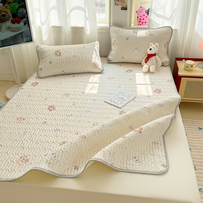 91家纺网 家纺一手货源 找家纺 慕尚家纺 2025新款小清新凉感丝乳胶席 哈哈俱乐部