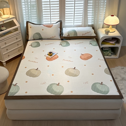 91家纺网 家纺一手货源 找家纺 （总）席佬大 2025新款高克重卡通数码印花冰藤席床席床笠款