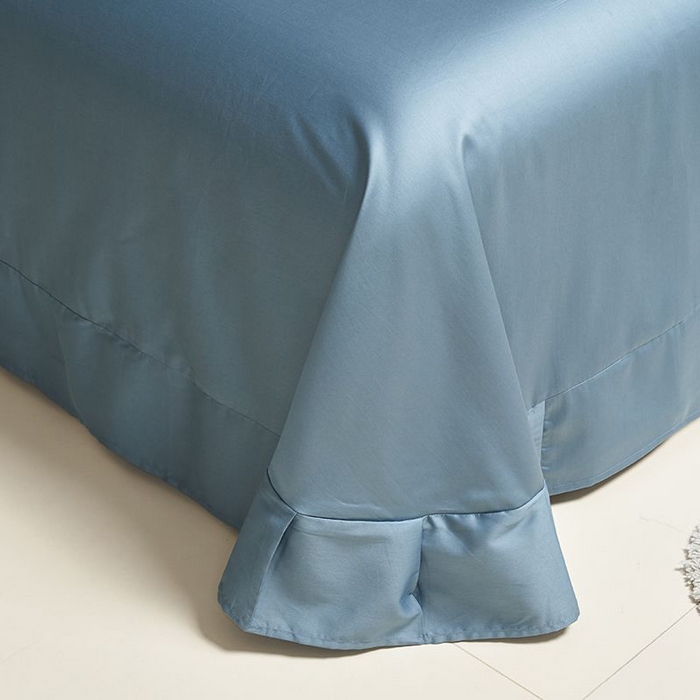 91家纺网 家纺一手货源 找家纺 暖芯家纺 2025新款60S黑标全棉四件套 北欧蓝