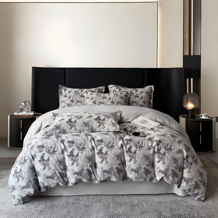 朵希曼 2025新款轻奢全棉提花系列四件套 织梦 紫