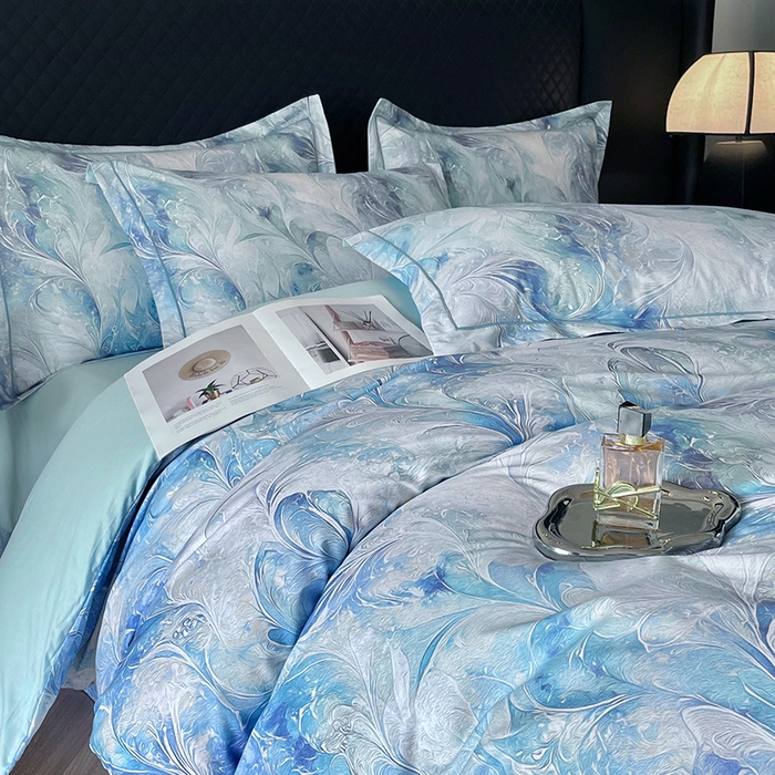 91家纺网 家纺一手货源 找家纺 金纱玉纺家纺 2025新款全棉13376数码印花四件套（礼盒包装）330A1