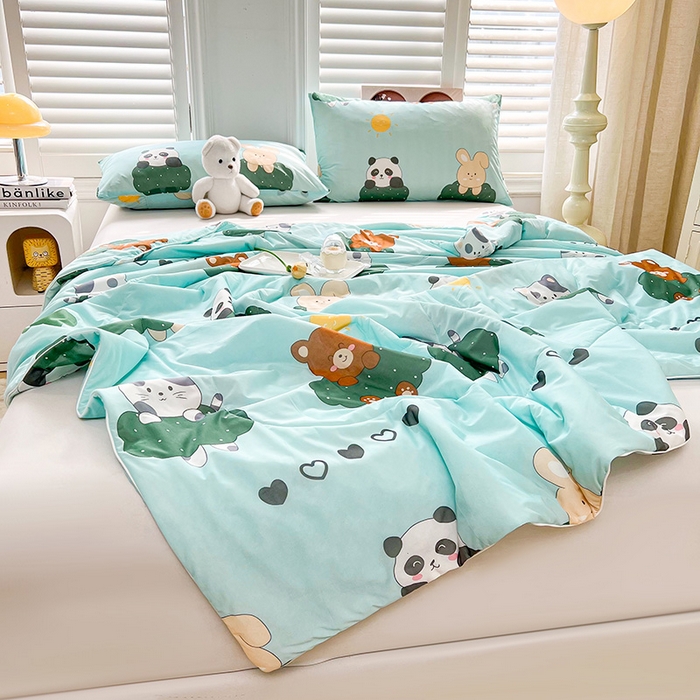 91家纺网 家纺一手货源 找家纺 好梦来家纺（原锦茂家纺） 2025新款印花凉感丝抗菌夏被 好伙伴