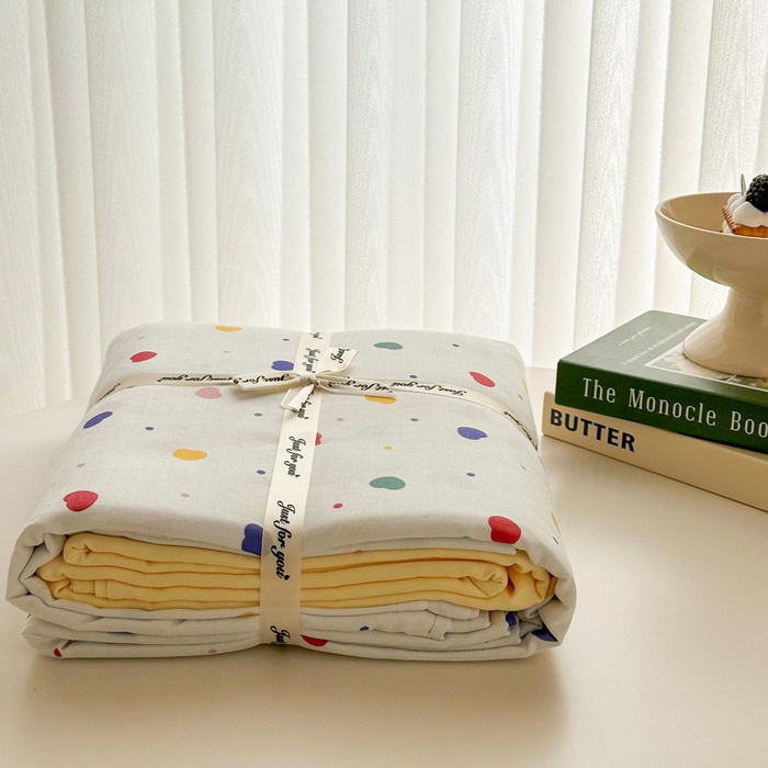 91家纺网 家纺一手货源 找家纺 塞纳 2026新款.全棉有氧双层纱四件套-场景一 心心相印