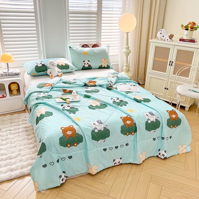 91家纺网 家纺一手货源 找家纺 好梦来家纺（原锦茂家纺） 2025新款印花凉感丝抗菌夏被 好伙伴