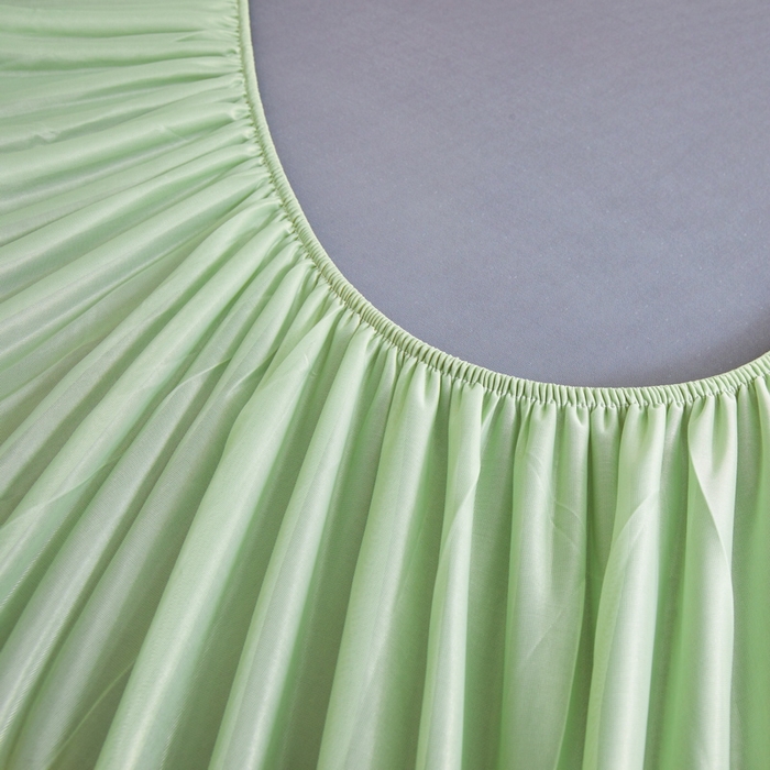 91家纺网 家纺一手货源 找家纺 2025春夏新款独家研发太空层凉感鸭冰丝烫画软凉席床笠款 凉感鸭-牛油果绿