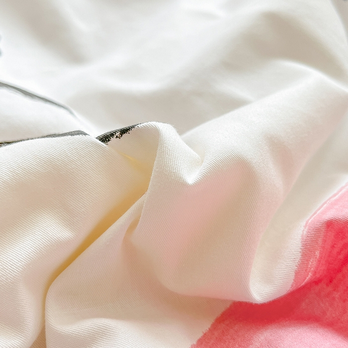 91家纺网 家纺一手货源 找家纺 一加一 2025新款A棉B水洗棉大豆夏被四件套 爱心粉兔