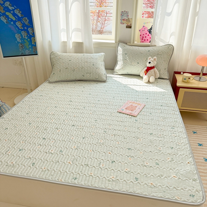 91家纺网 家纺一手货源 找家纺 慕尚家纺 2025新款小清新凉感丝乳胶席 夏日蝴蝶