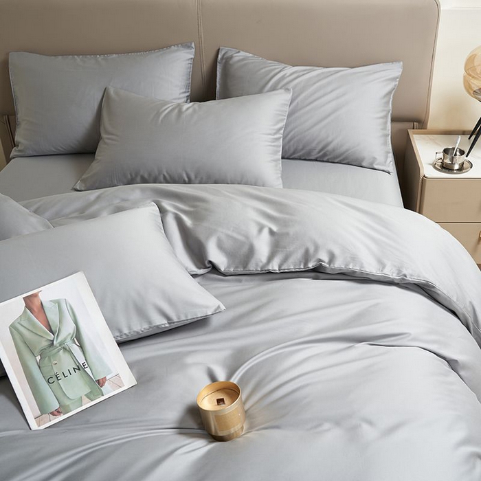 91家纺网 家纺一手货源 找家纺 暖芯家纺 2025新款60S黑标全棉四件套 星辰灰