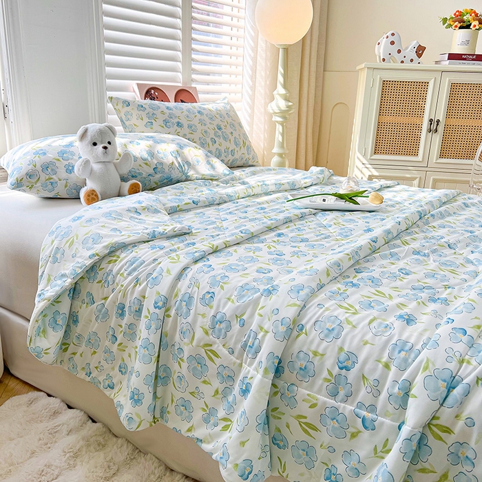 91家纺网 家纺一手货源 找家纺 好梦来家纺（原锦茂家纺） 2026新款印花凉感丝抗菌夏被 微夏