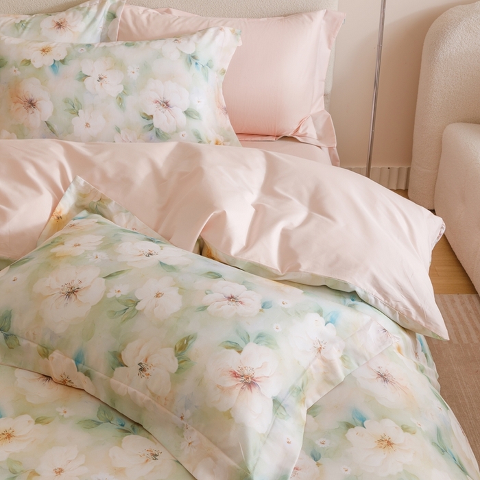 91家纺网 家纺一手货源 找家纺 （总）2025新款全棉纯棉【如梦令】红金裸盖棉四件套【标准号全网控价（折后券后）不低于199元】