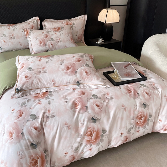 91家纺网 家纺一手货源 找家纺 金纱玉纺家纺 2025新款全棉13376数码印花四件套（礼盒包装）331A2