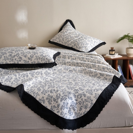 漫仙阁家纺 2025新款热卖法式花边款加厚床盖床盖三件套 法式浪漫