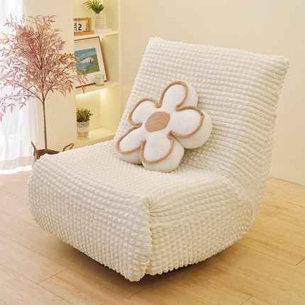 启博家纺 2025新款泡泡纱功能款毛毛虫沙发套 米白