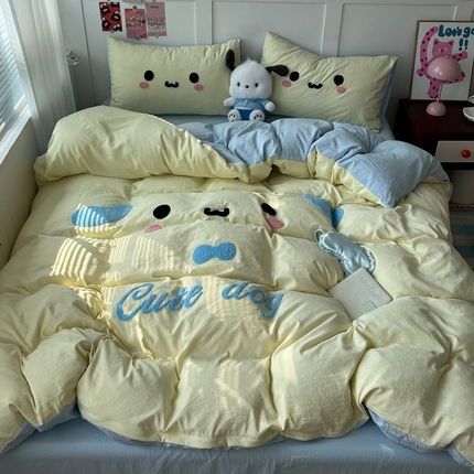 91家纺网 家纺一手货源 找家纺 （总）优色良品家纺 2025新款110克超柔水洗棉卡通毛巾绣四件套