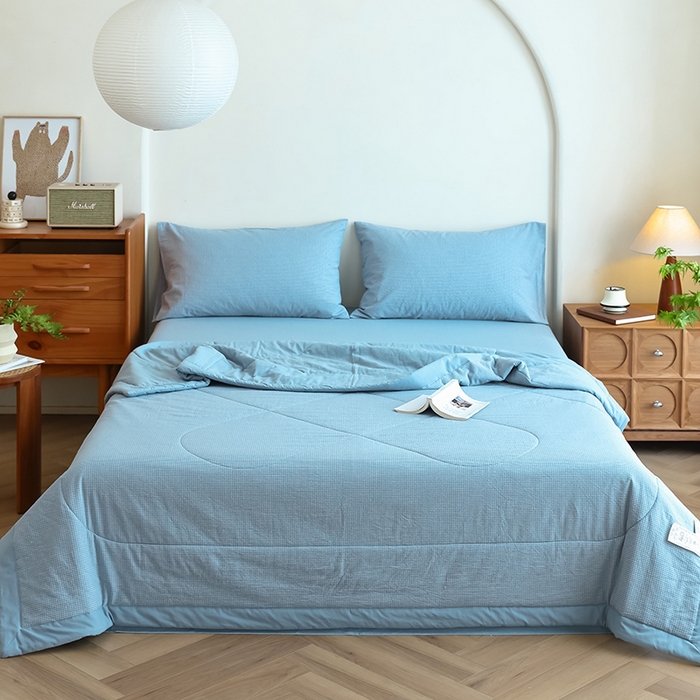 91家纺网 家纺一手货源 找家纺 雯雨家纺 2025新款A类无印风里外全棉纯棉水洗棉新疆棉花夏被夏凉被空调被 安格尔兰