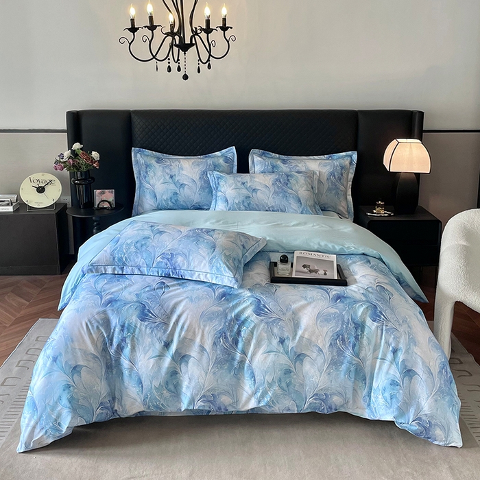 91家纺网 家纺一手货源 找家纺 金纱玉纺家纺 2025新款全棉13376数码印花四件套（礼盒包装）330A1