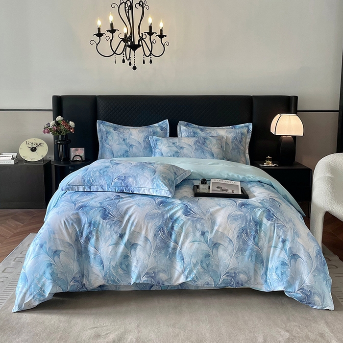 91家纺网 家纺一手货源 找家纺 金纱玉纺家纺 2025新款全棉13376数码印花四件套（礼盒包装）330A1