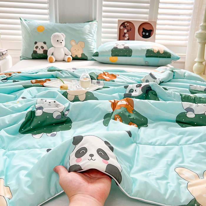 91家纺网 家纺一手货源 找家纺 好梦来家纺（原锦茂家纺） 2025新款印花凉感丝抗菌夏被 好伙伴