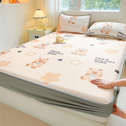 康纳利 2025新款A类豆豆床笠席夏被四件套 卡皮巴拉
