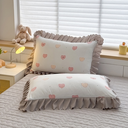 慕克斯 2025新款奶小棉韩版床盖款夏被四件套 一见钟情 -灰