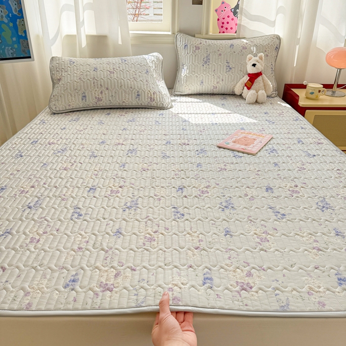 91家纺网 家纺一手货源 找家纺 慕尚家纺 2025新款小清新凉感丝乳胶席 花梦