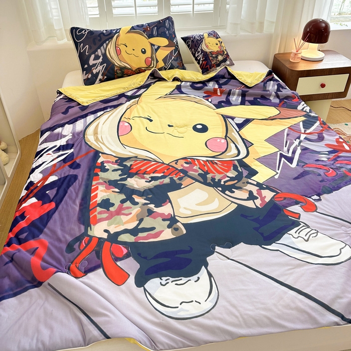 91家纺网 家纺一手货源 找家纺 ds生活馆 2025新款A类大版卡通凉感丝夏被 酷帅皮卡