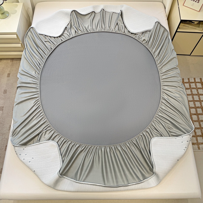 91家纺网 家纺一手货源 找家纺 富馨莱 2025新款A类480克PE凉感凉豆豆凉席三件套和单件床笠款 倾城