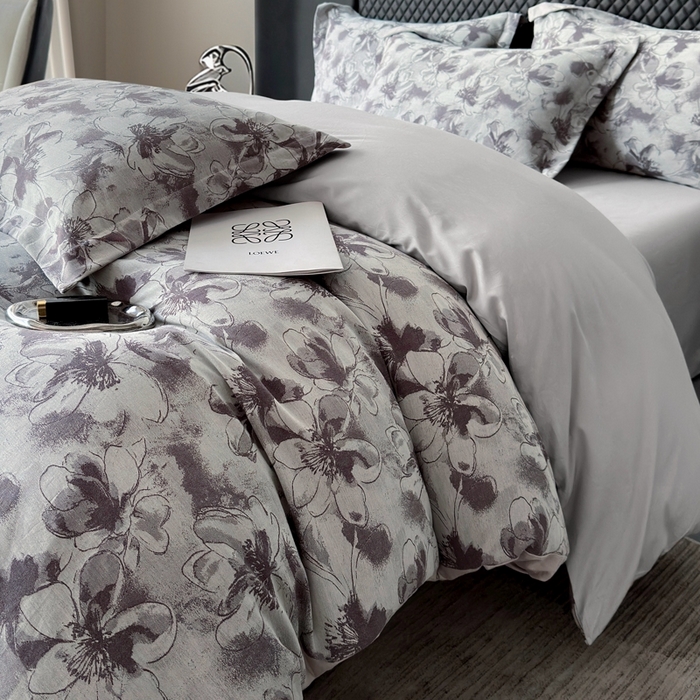 91家纺网 家纺一手货源 找家纺 朵希曼 2025新款轻奢全棉提花系列四件套 织梦 紫