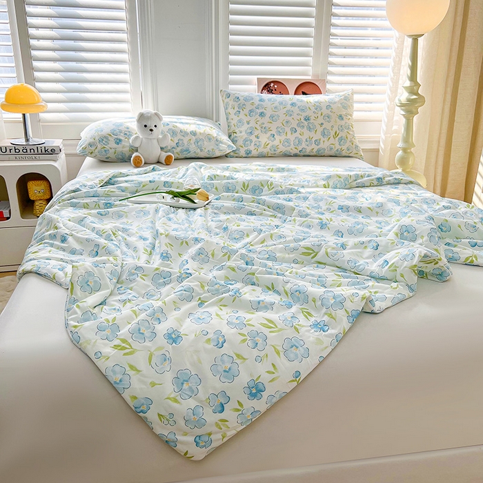 91家纺网 家纺一手货源 找家纺 好梦来家纺（原锦茂家纺） 2026新款印花凉感丝抗菌夏被 微夏