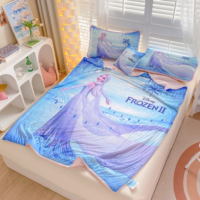 91家纺网 家纺一手货源 找家纺 ds生活馆 2026新款A类大版卡通凉感丝夏被 艾莎女王