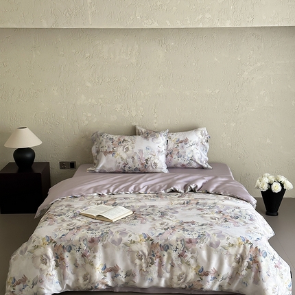 91家纺网 家纺一手货源 找家纺 （总）三味舒屋 2025新款花语系列60s天丝数码印花四件套