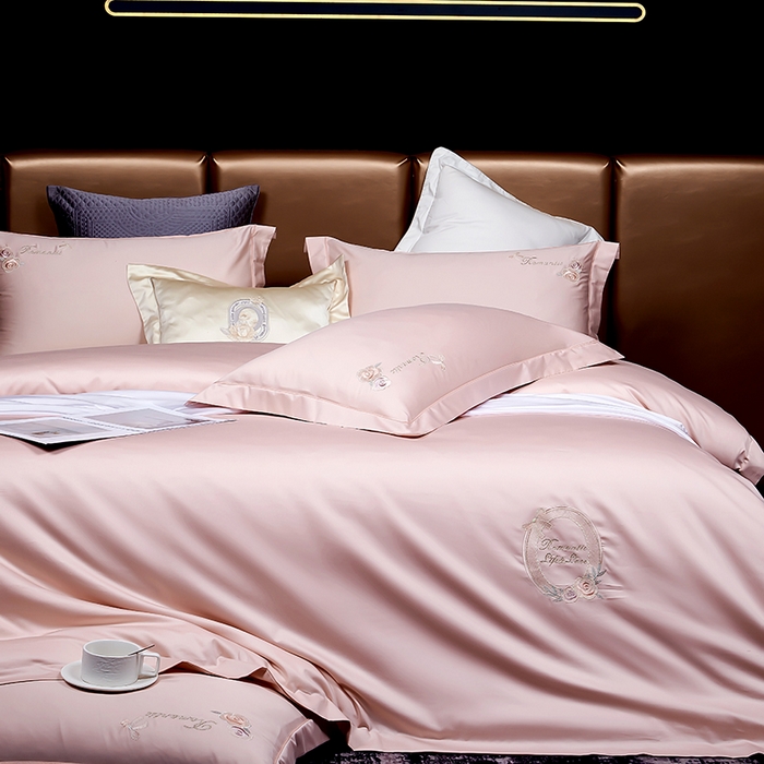 91家纺网 家纺一手货源 找家纺 （总）U品汇 2025新款60s支贡缎长绒棉刺绣花四件套纯棉全棉100%棉礼盒包装