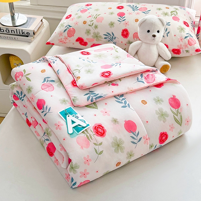 91家纺网 家纺一手货源 找家纺 好梦来家纺（原锦茂家纺） 2025新款印花凉感丝抗菌夏被 春意