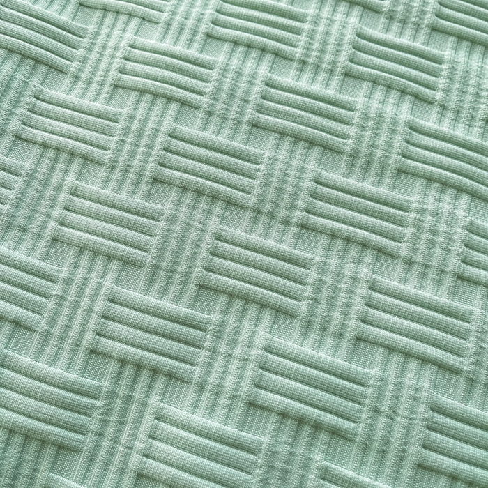 91家纺网 家纺一手货源 找家纺 欧邦 2025新款华夫格水洗棉夏被 绿＋粉