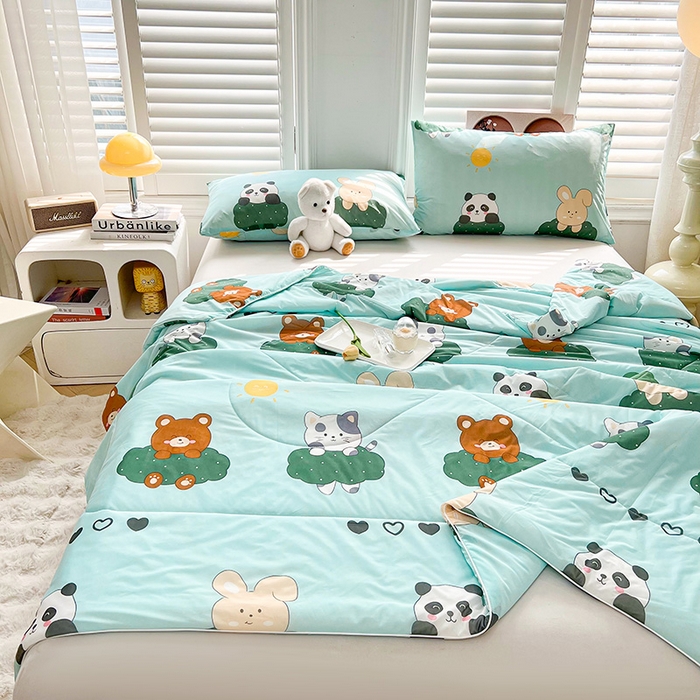 91家纺网 家纺一手货源 找家纺 好梦来家纺（原锦茂家纺） 2025新款印花凉感丝抗菌夏被 好伙伴