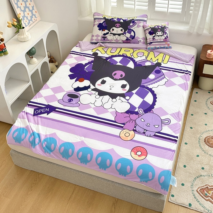 91家纺网 家纺一手货源 找家纺 ds生活馆 2025新款A类大版卡通凉感丝夏被 魔法库洛米