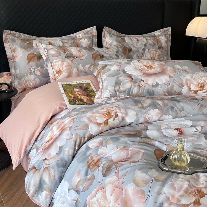 91家纺网 家纺一手货源 找家纺 金纱玉纺家纺 2025新款全棉13376数码印花四件套（礼盒包装）285A1