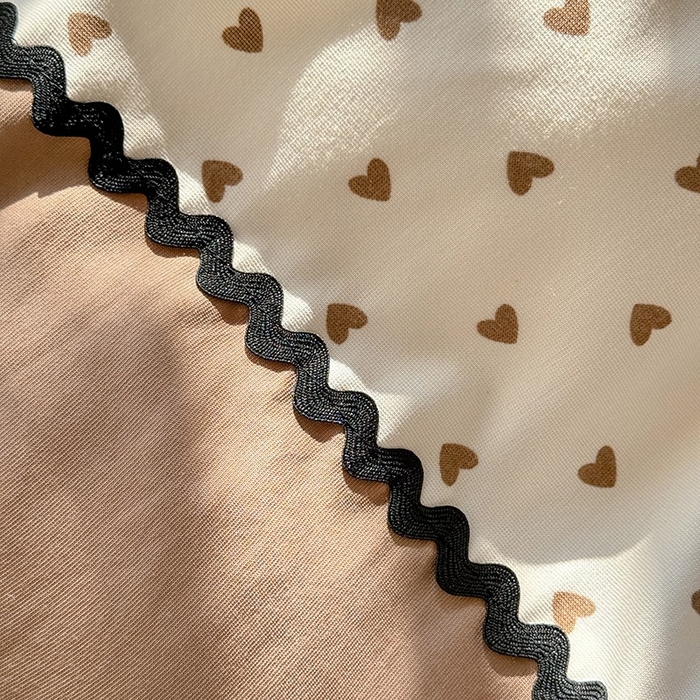 91家纺网 家纺一手货源 找家纺 大麦家纺 2025新款韩式花边亲肤棉四件套 爱心