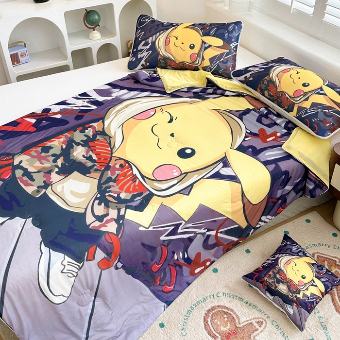 91家纺网 家纺一手货源 找家纺 ds生活馆 2025新款A类大版卡通凉感丝夏被 酷帅皮卡