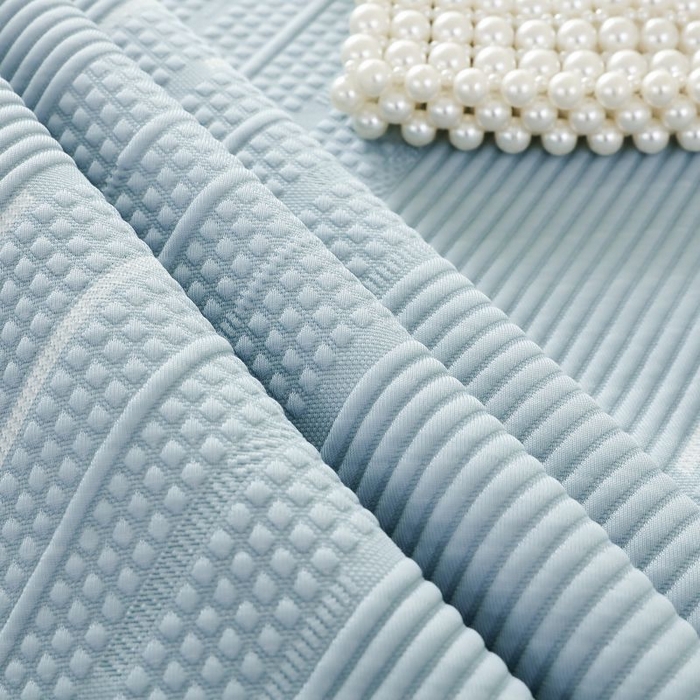 91家纺网 家纺一手货源 找家纺 2025新款亲肤流星雨冰丝席床裙 蓝色