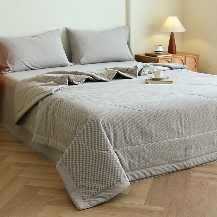 91家纺网 家纺一手货源 找家纺 （总）雯雨家纺 2025新款A类无印风里外全棉纯棉水洗棉新疆棉花夏被夏凉被空调被