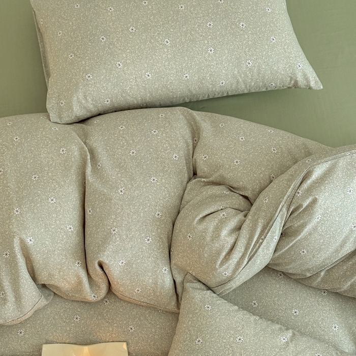 91家纺网 家纺一手货源 找家纺 塞纳 2026新款.全棉有氧双层纱四件套-场景一 流薇纱-绿