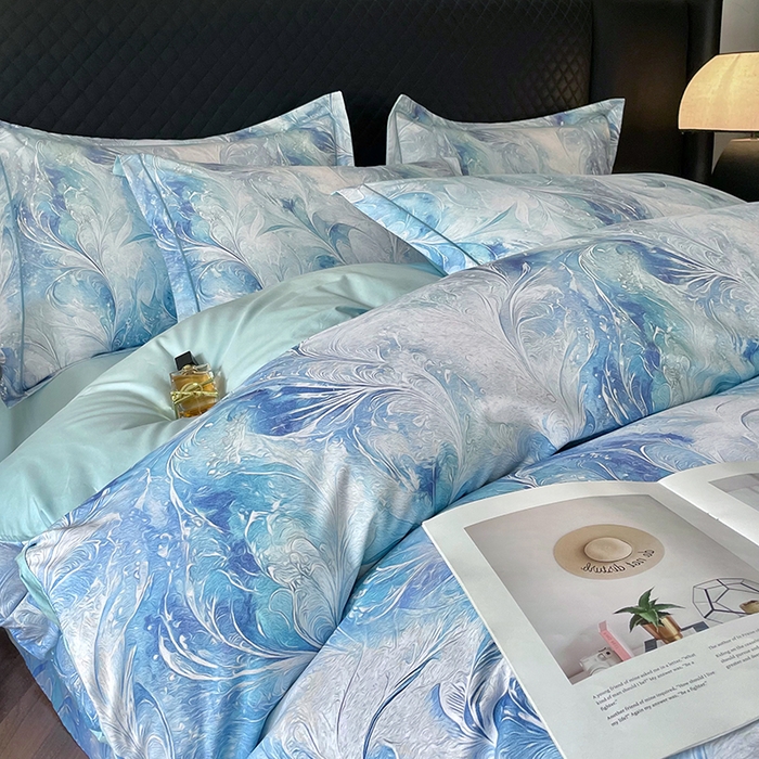 91家纺网 家纺一手货源 找家纺 金纱玉纺家纺 2025新款全棉13376数码印花四件套（礼盒包装）330A1