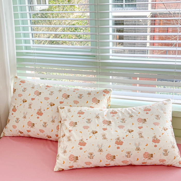 91家纺网 家纺一手货源 找家纺 一加一 2025新款A棉B水洗棉大豆夏被四件套 乖乖熊